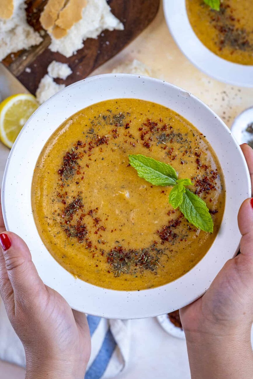 thick red lentil soup