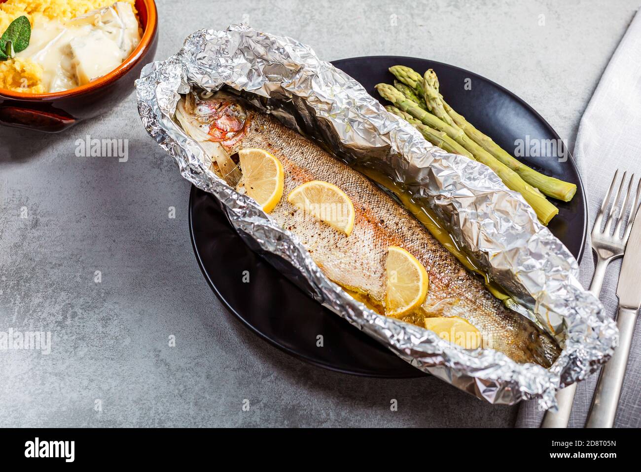 trout in foil