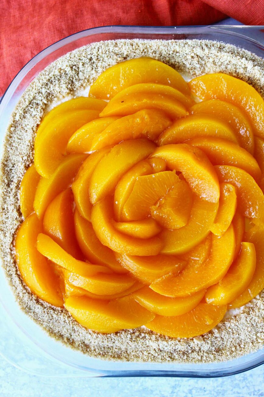 unbaked peach cake