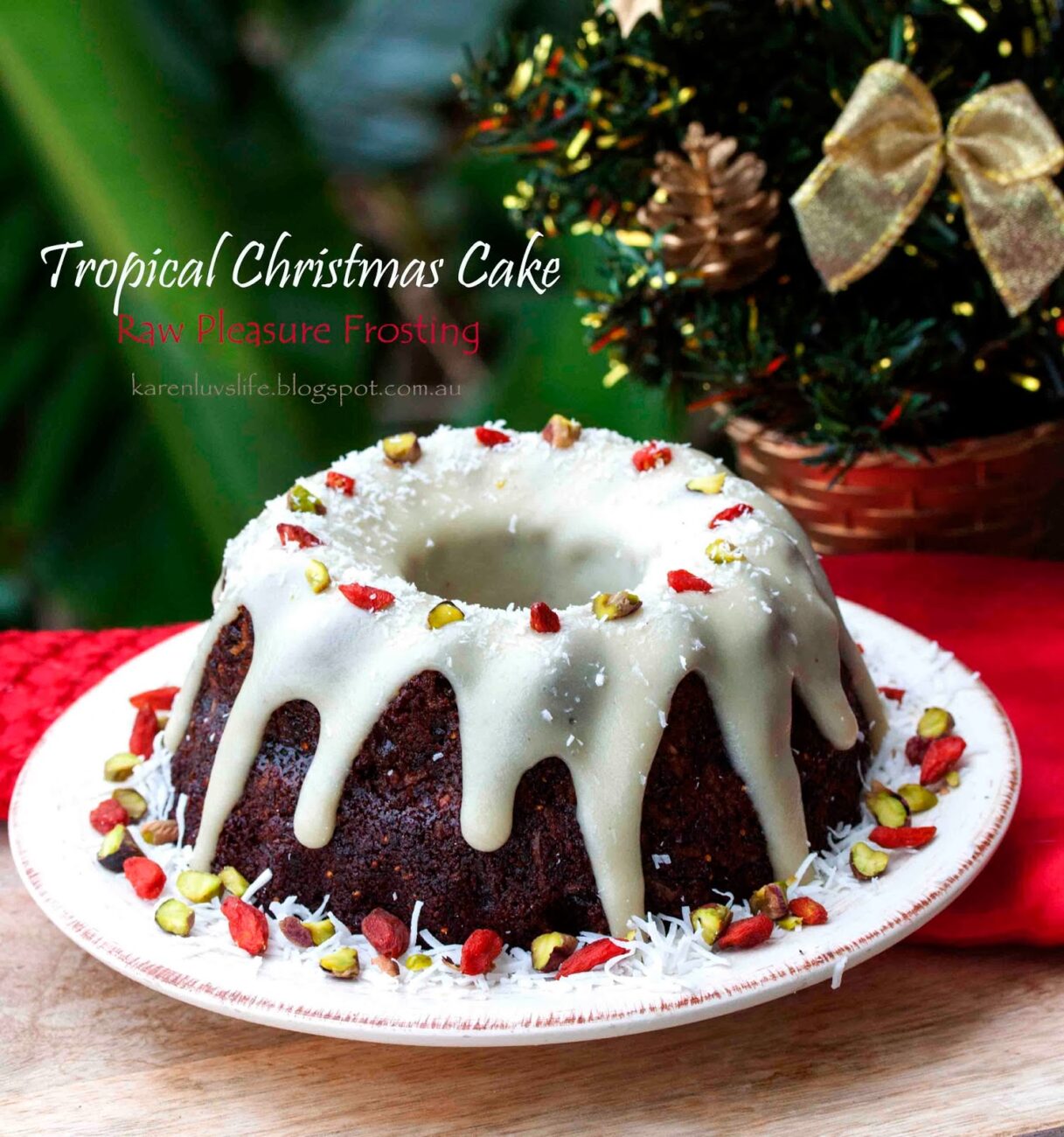 unbaked white chocolate fruit cake