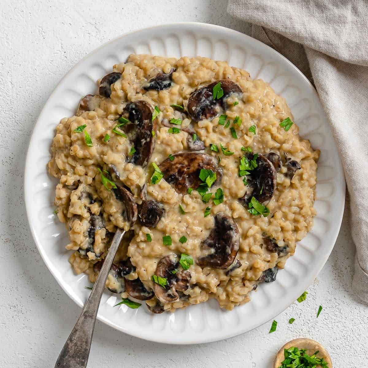 vegetable risotto made from whole grain rice