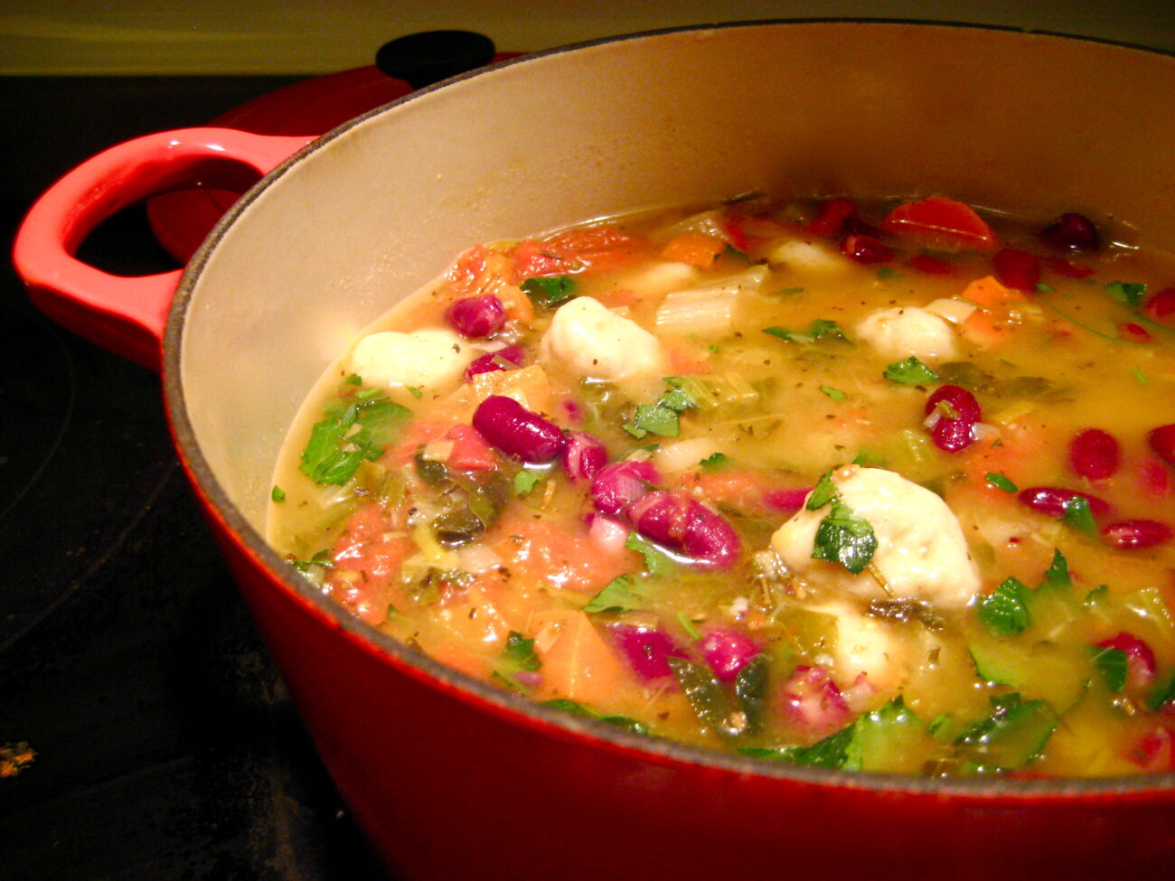 vegetable soup with gnocchi