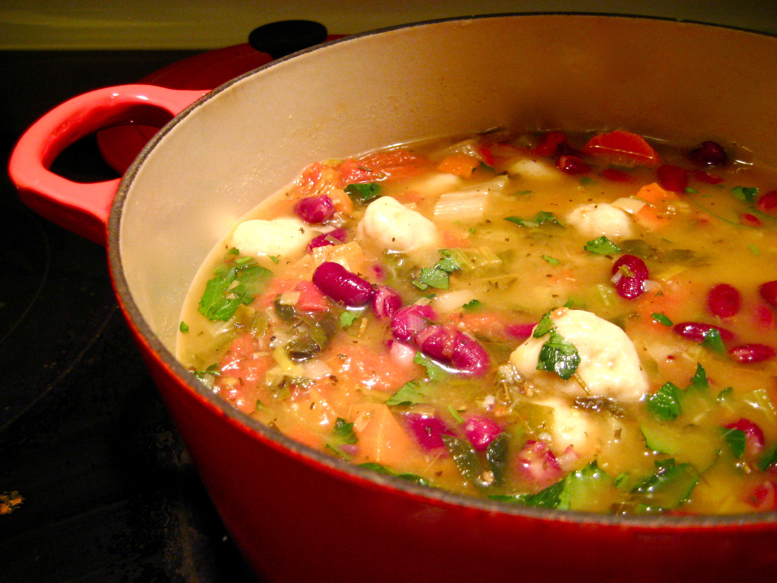 vegetable soup with gnocchi scaled