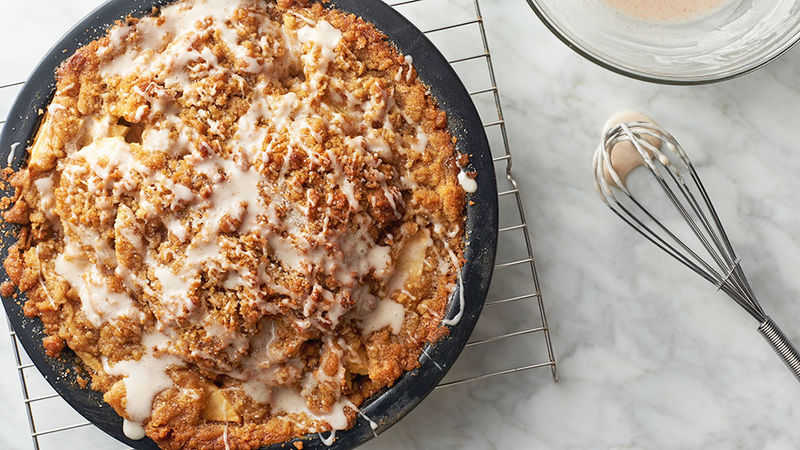 apple pie with nuts and cinnamon