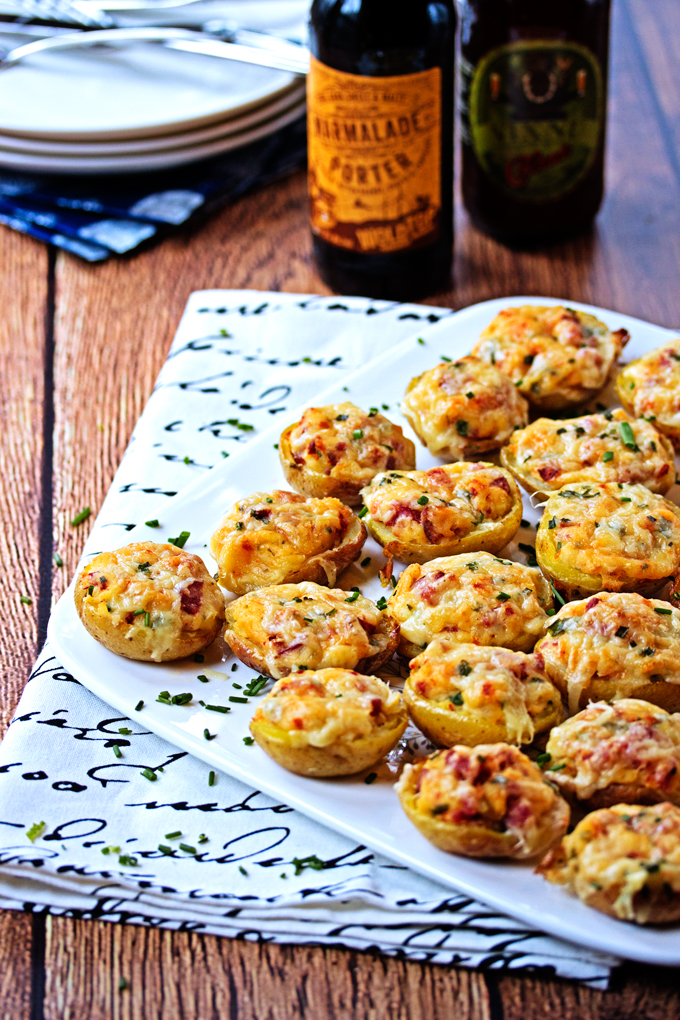 baked potatoes with salami