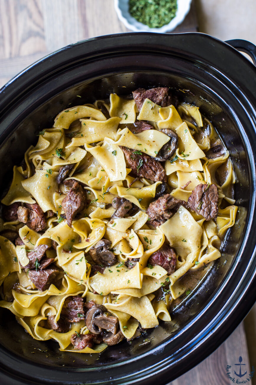 beef slow pulled broth with liver rice and noodles