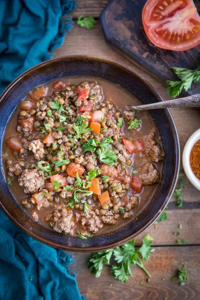 Beluga Lentils With Ground Beef And Spinach Recipe Quickezrecipes Com