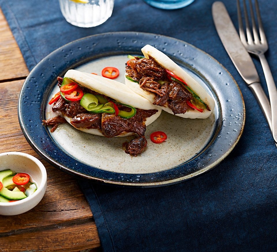 braised cheeks with cabbage and boiled potatoes