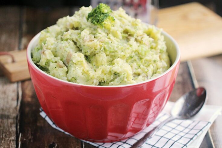 broccoli with mashed potatoes