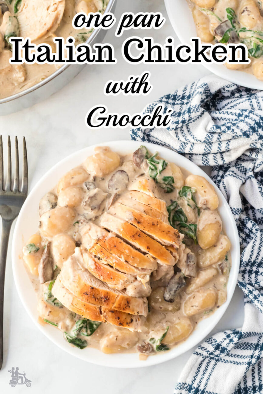 chicken breast on paprika semolina gnocchi