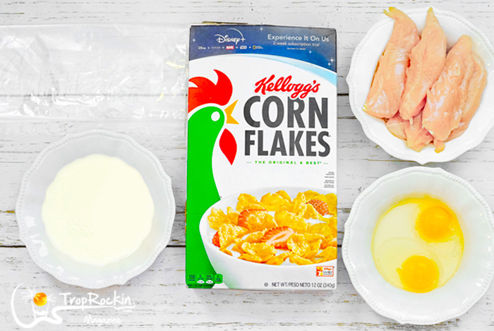 chicken strips in corn flakes