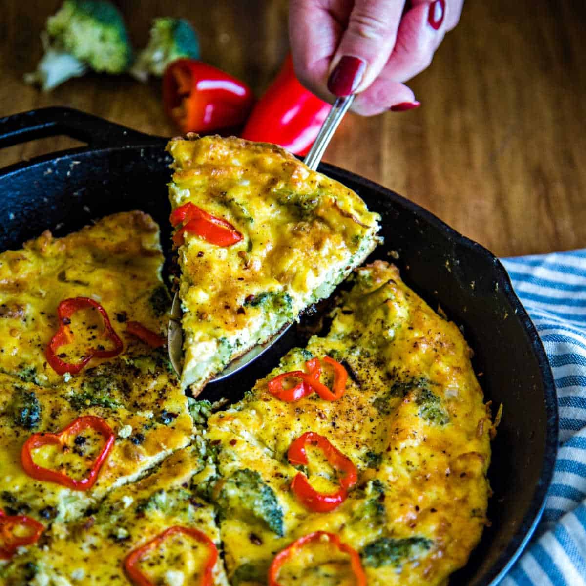 egg omelette with broccoli