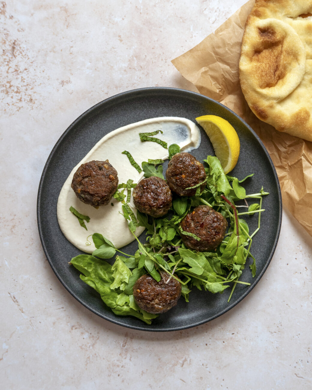 fish meatballs with pita bread