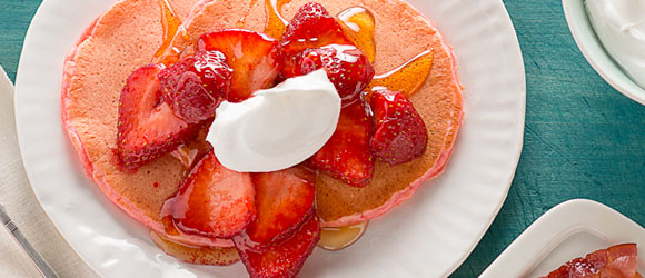 fluffy pancakes with fruit