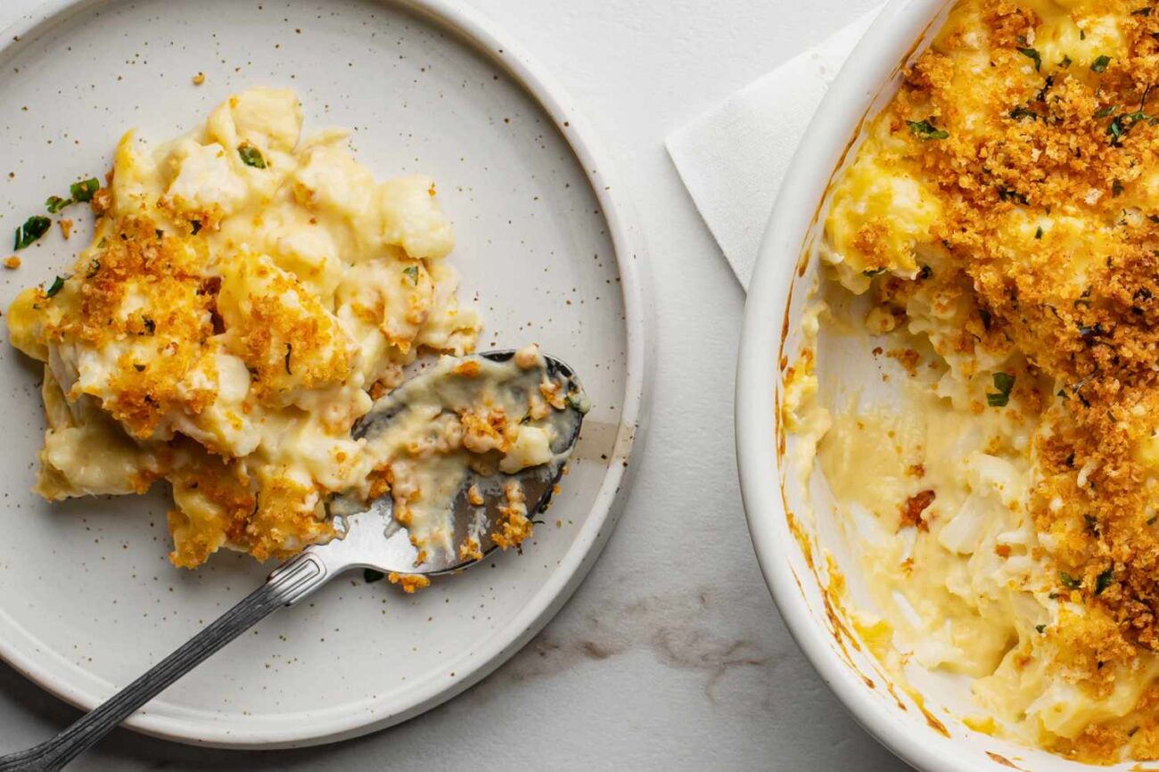 gratinated cauliflower with cheese