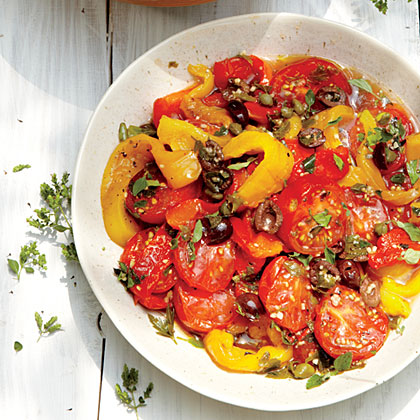 italian recipe with braised pork butt and red wine tomato paste and bell peppers