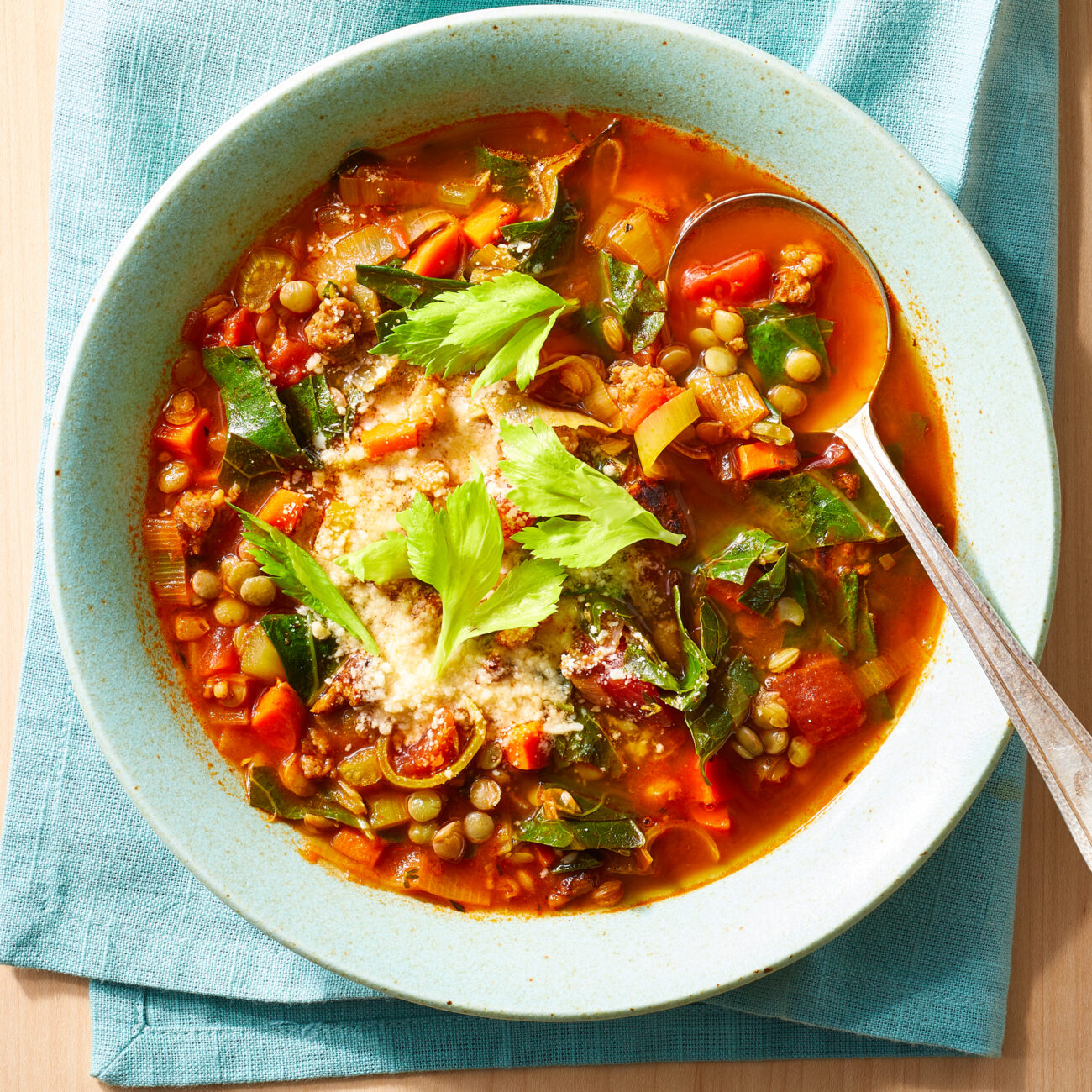 lentil soup with root vegetable recipes and sausages