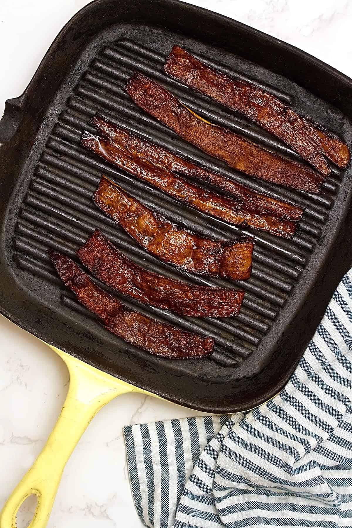 marinated banana baked in bacon