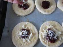 moravian cakes with jam and sprinkles