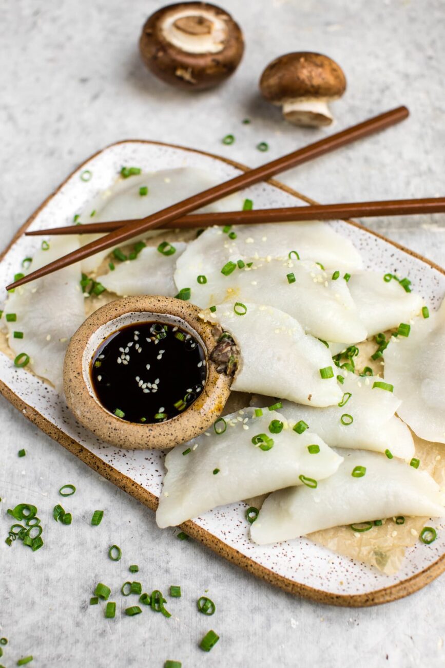 mushroom fry with toasted dumplings