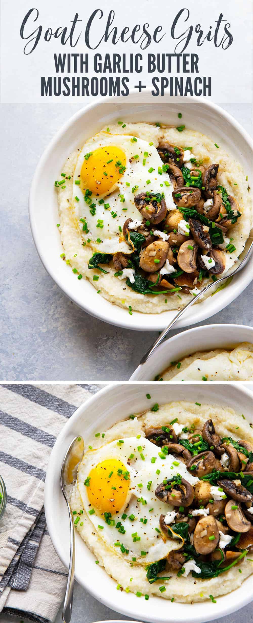 mushrooms with grits baked