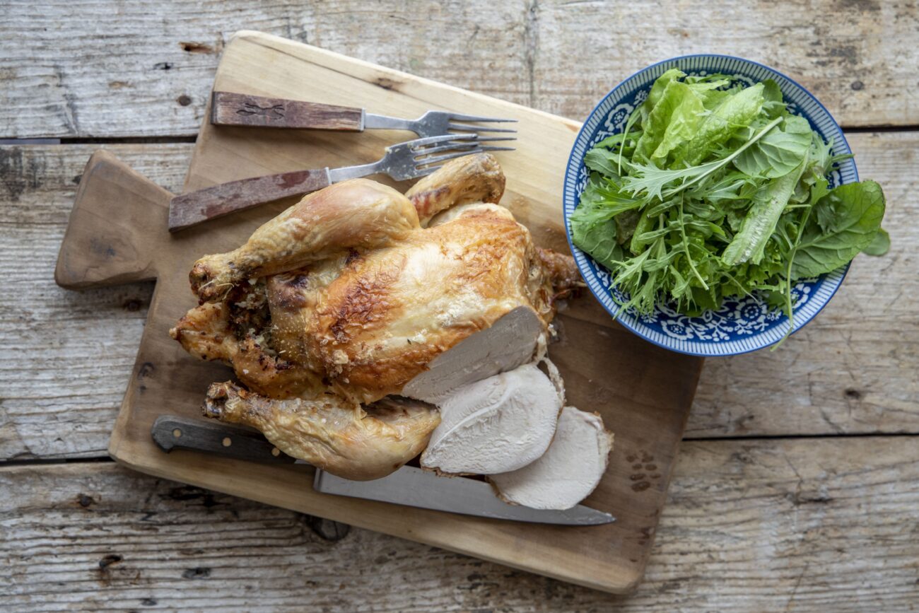 organic chicken with easter stuffing