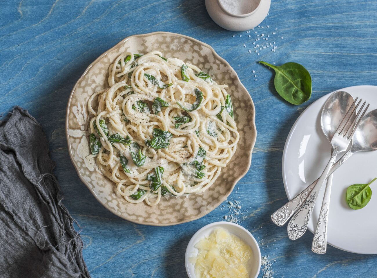 pasta with leeks and spinach