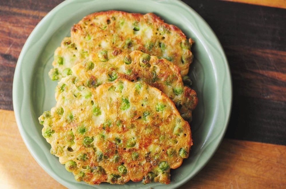 pea fritters with cheese