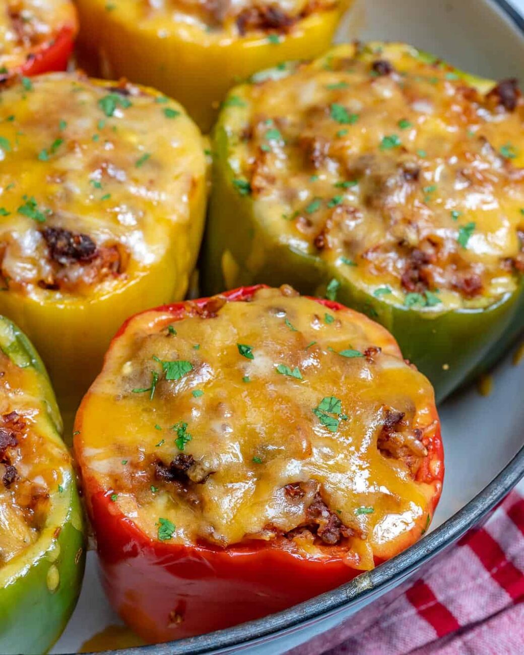 peppers stuffed with minced meat tomato sauce