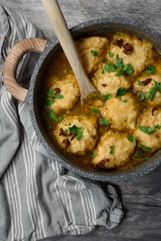 porcini soup with dumplings