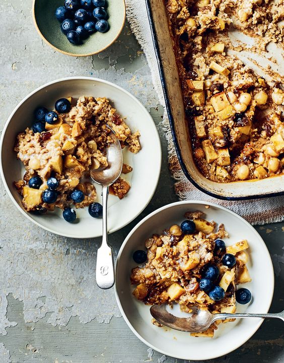 porridge with nuts and apples