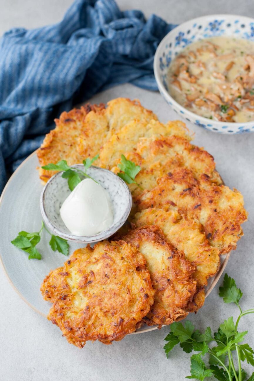 potato pancakes with chicken