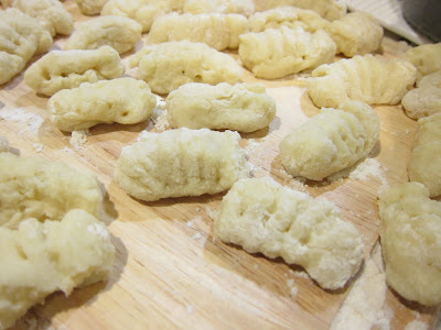 preparing the dough for gnocchi buncakes