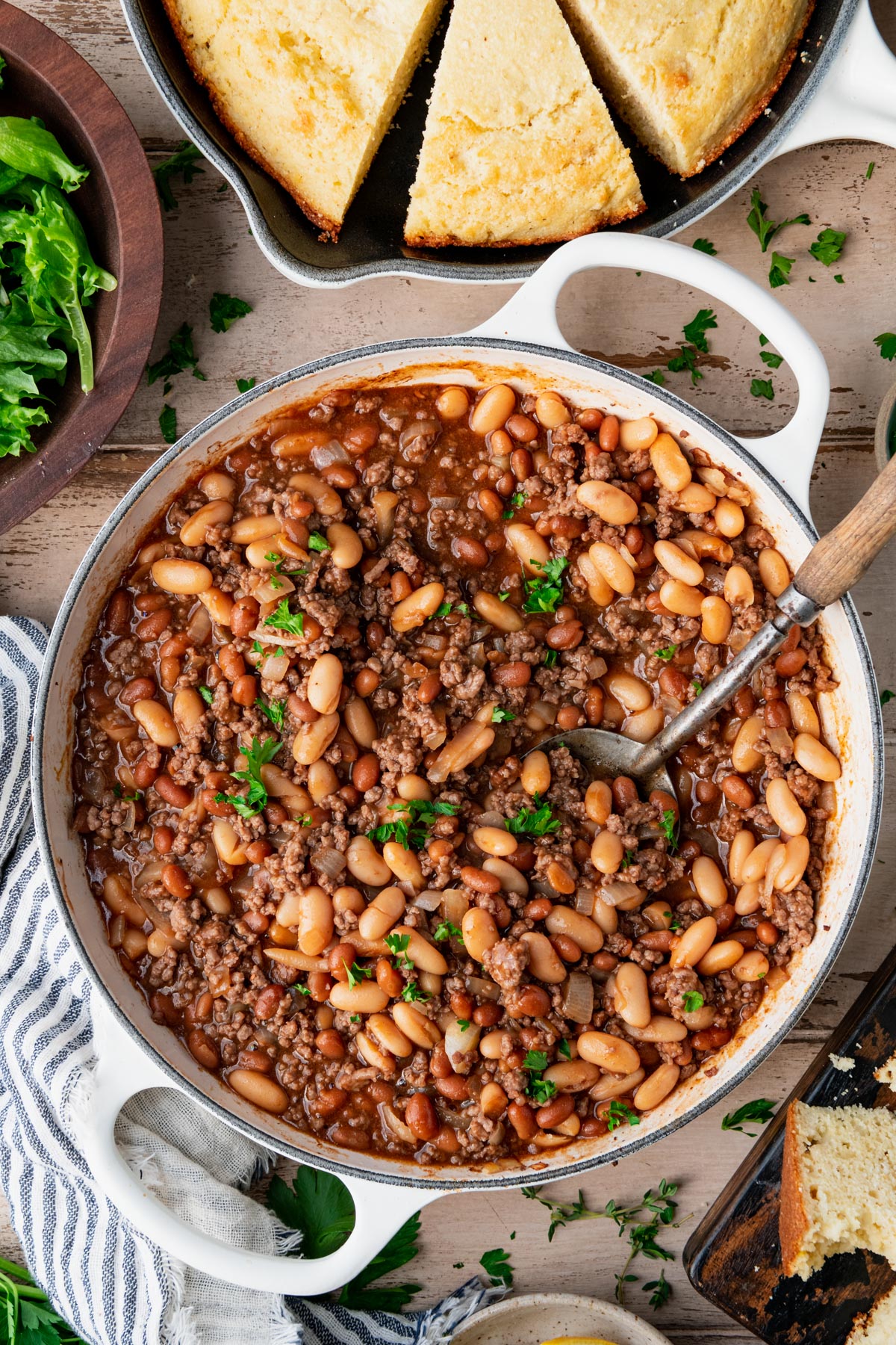 recipe for a casserole that has green beans and hamburger and bbq sauce