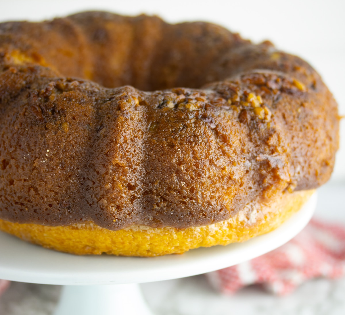 recipe for making the rum cake using banana cake mix instead of yellow cake