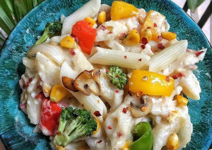 recipe for pasta with corn in white sauce