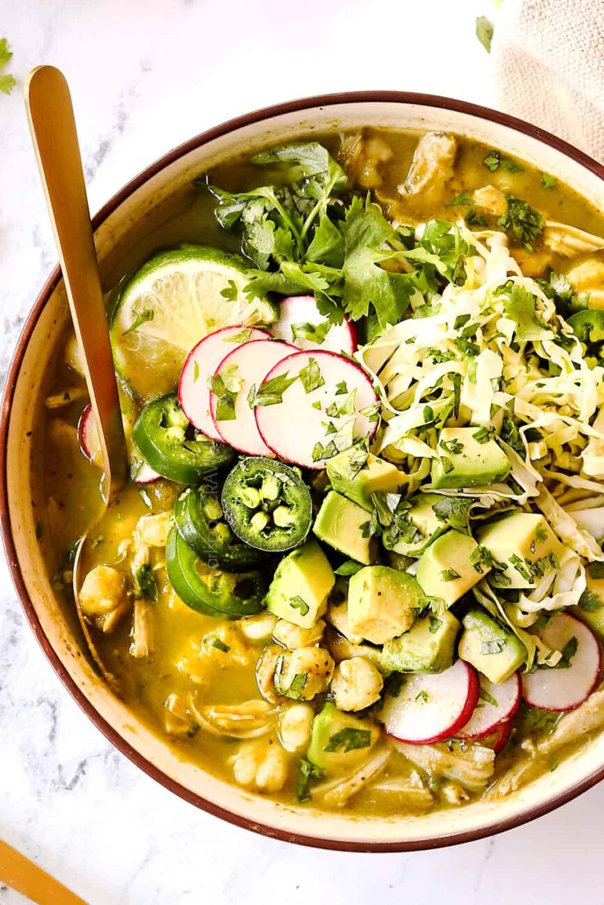 recipe to make green mole pozole without green chilies