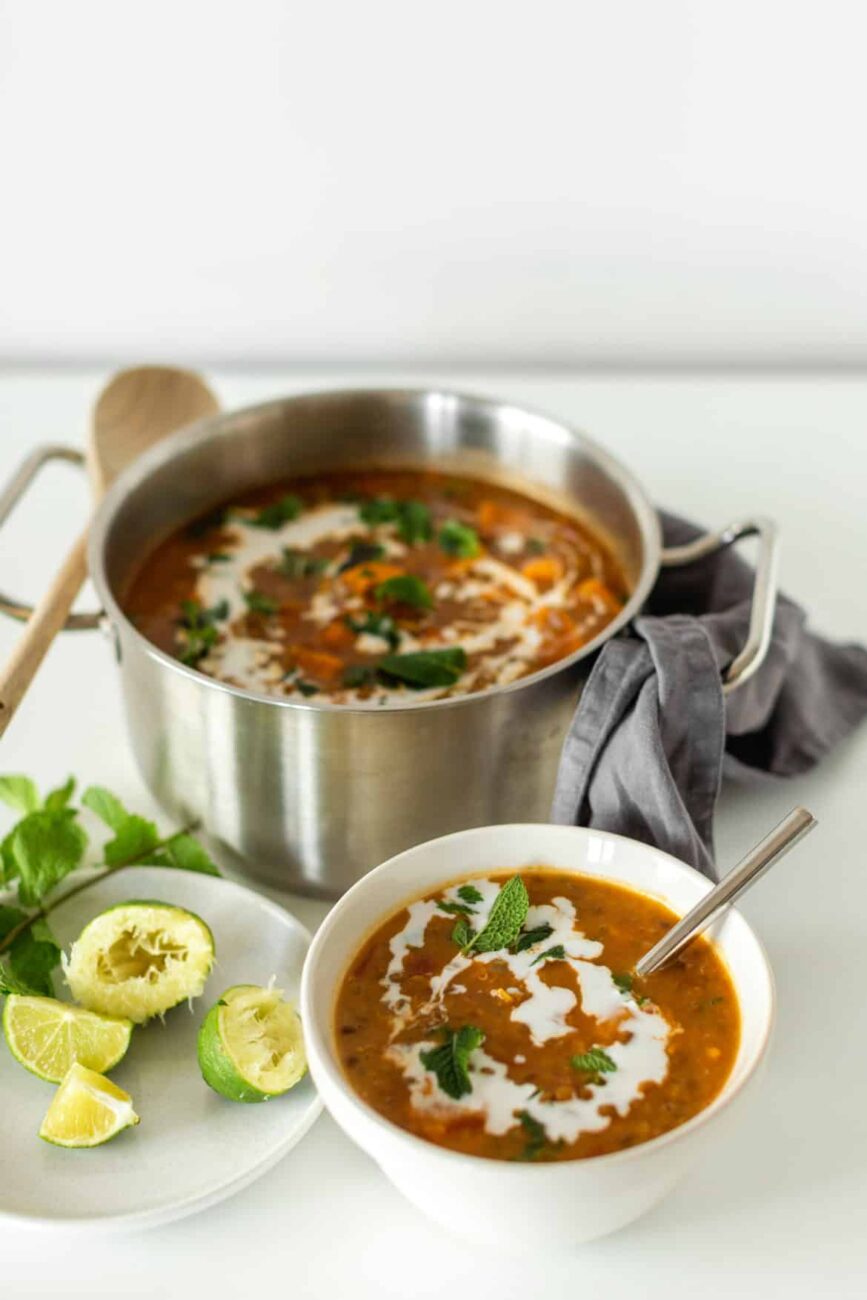 red lentils with apple raisins and coconut