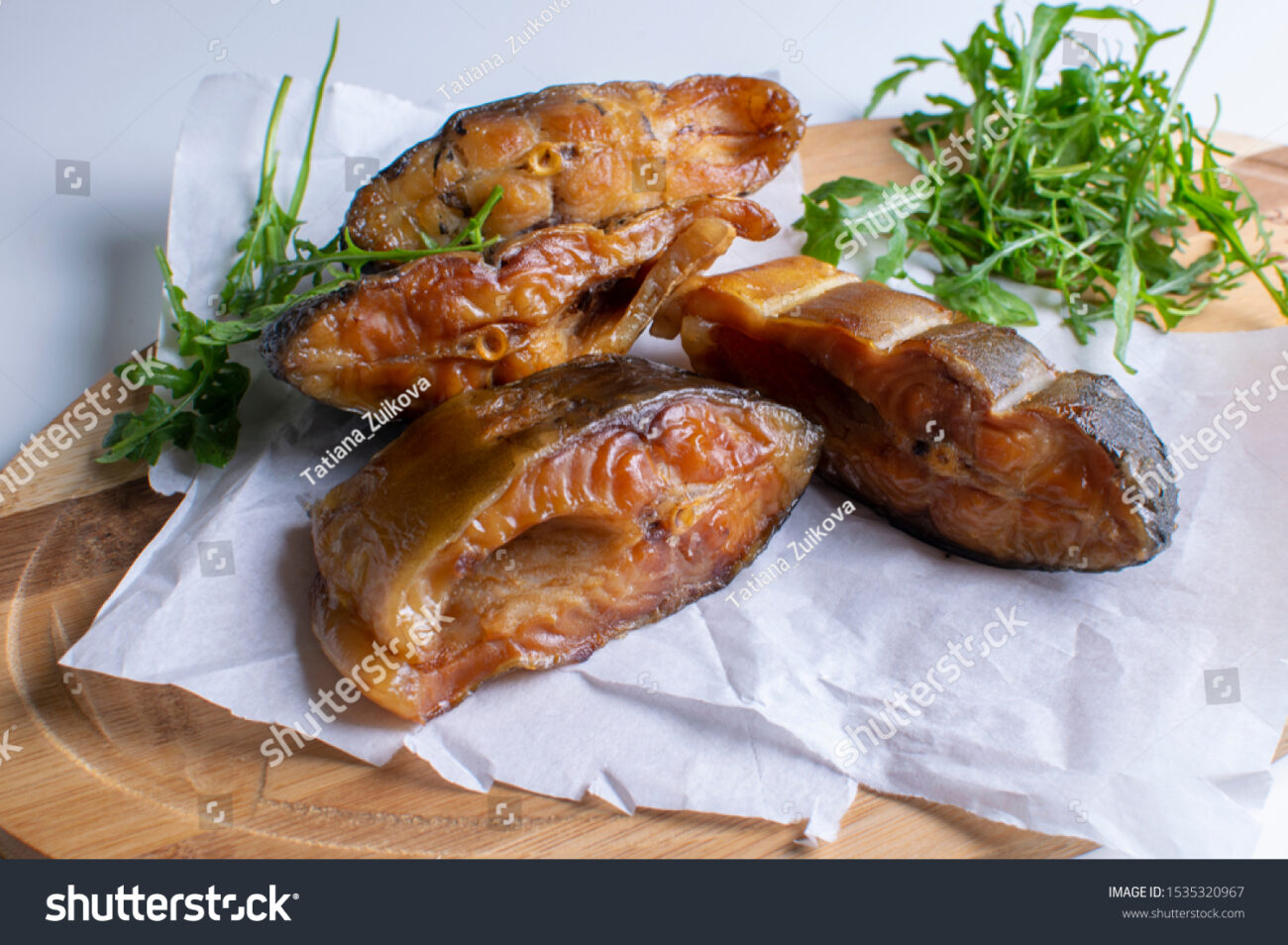 smoked carp in hot smoke