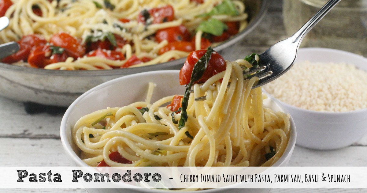 soy sauce with spinach and cherry tomatoes pasta recipe