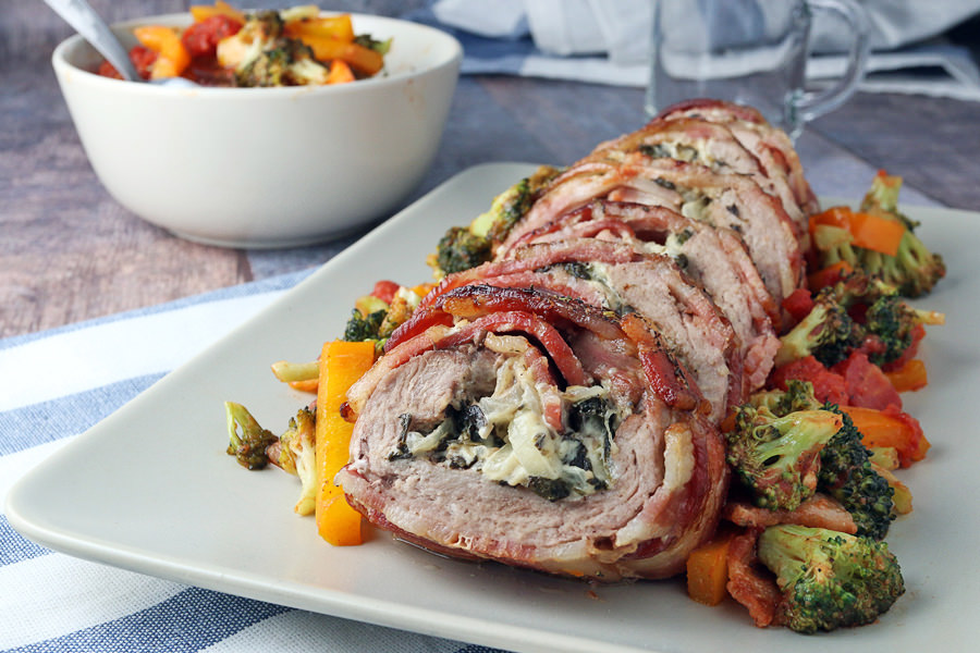 spinach roulade stuffed with cheese cream