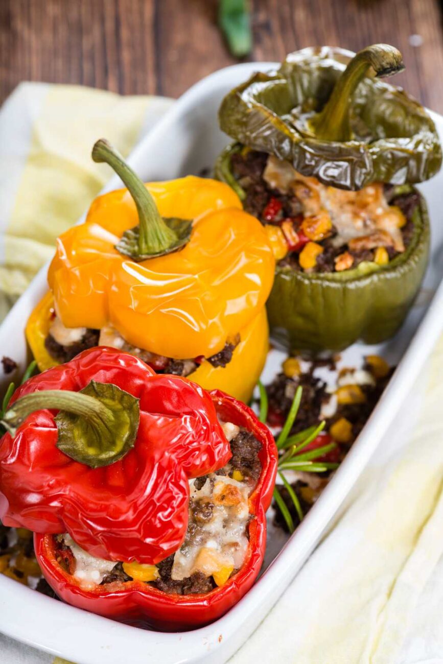 stuffed peppers with soy crumble