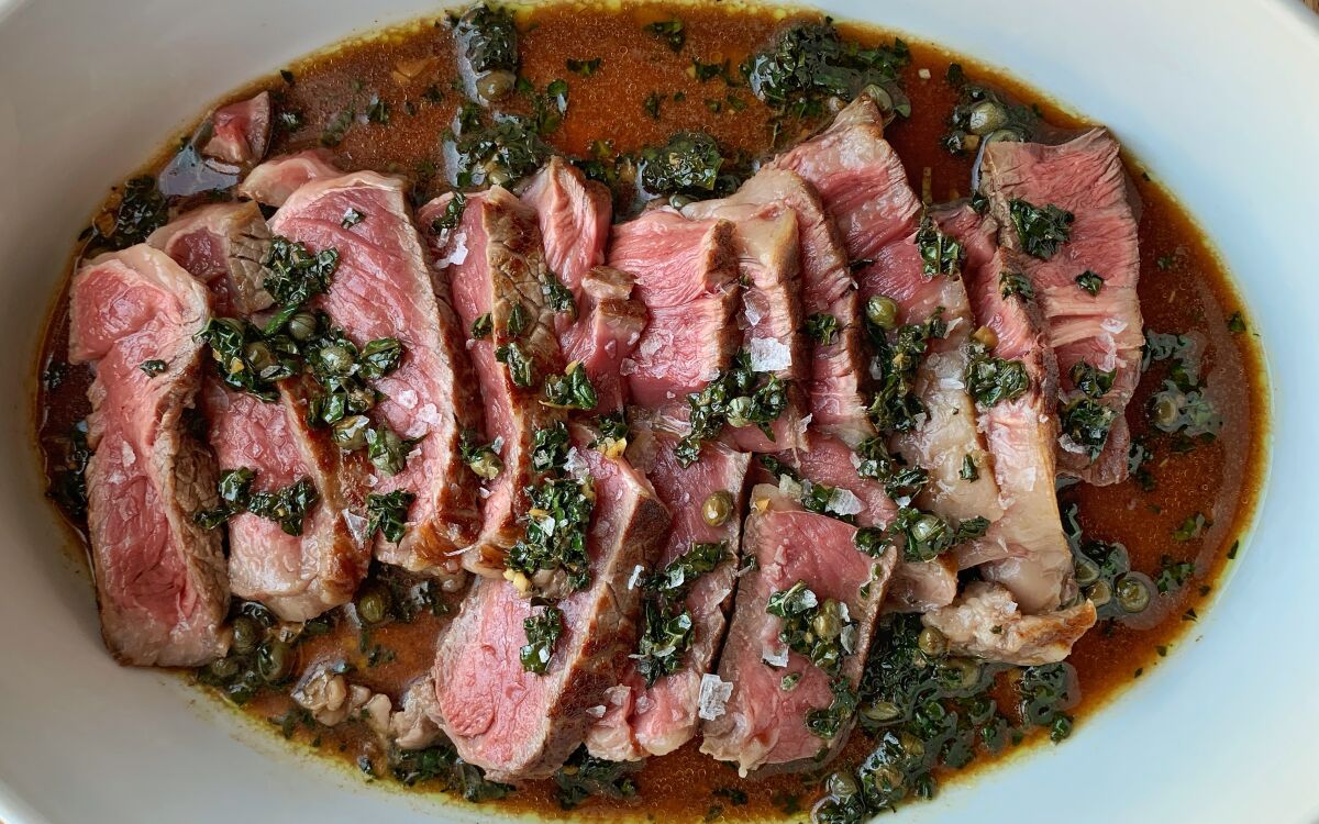 tuna steak with caper sauce