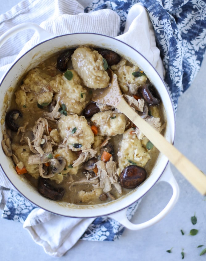 veal soup with mushroom dumplings