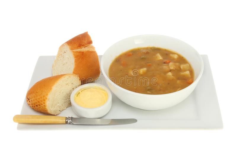 vegetable soup in bread