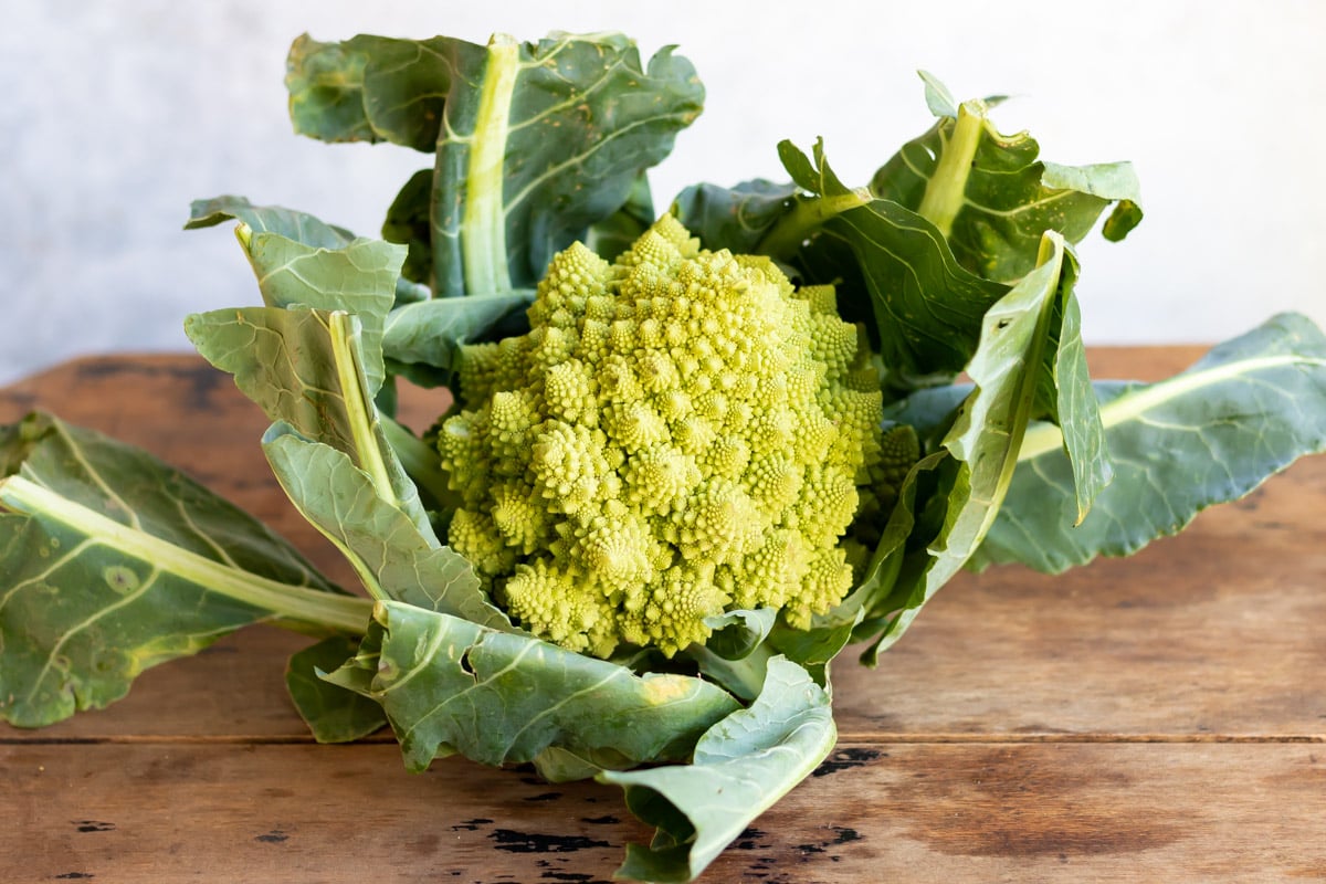 vegetarian recipe for small whole romanesco cauliflowers