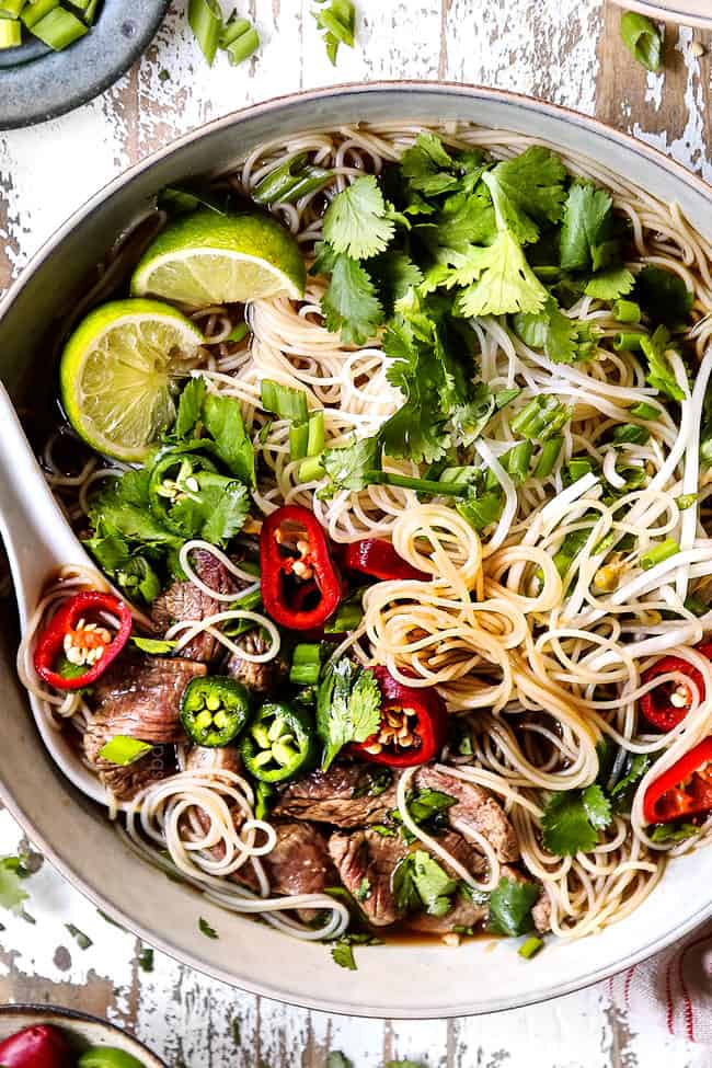 vietnamese recipe with chicken or beef noodles radishes lettuce